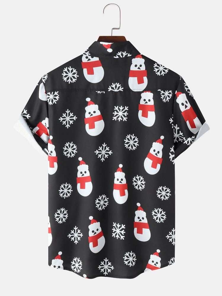 Miesten Christmas Snow Man Snow Digital Printed Casual Short Paidat