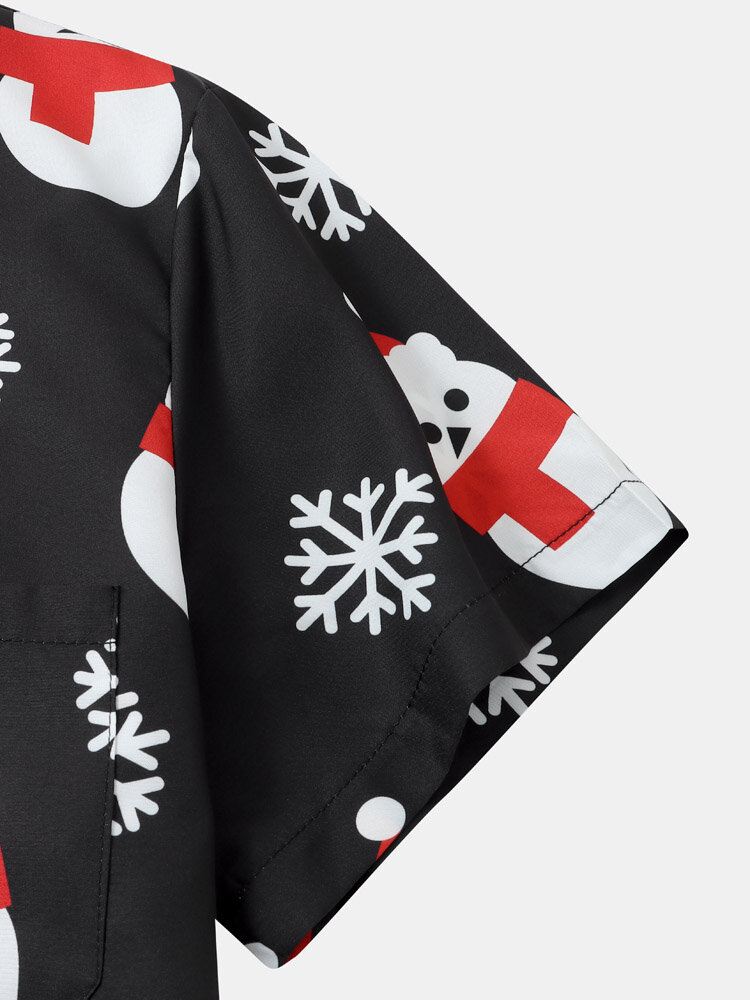 Miesten Christmas Snow Man Snow Digital Printed Casual Short Paidat