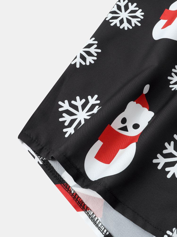 Miesten Christmas Snow Man Snow Digital Printed Casual Short Paidat