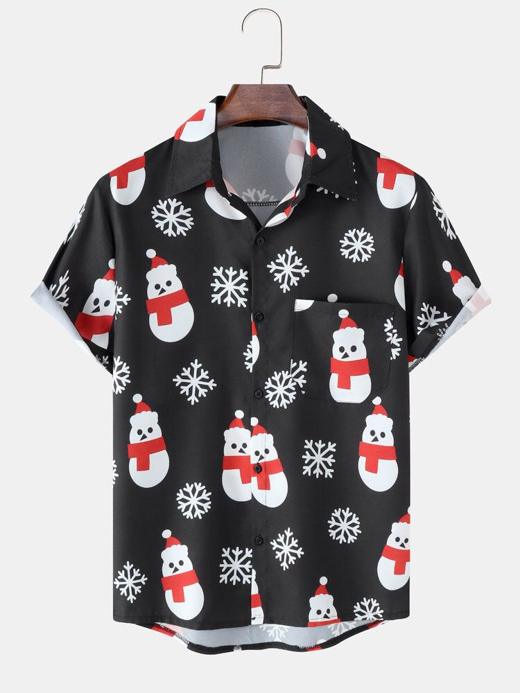 Miesten Christmas Snow Man Snow Digital Printed Casual Short Paidat