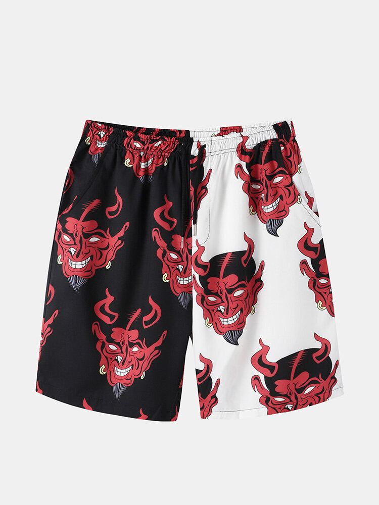 Miesten Evil Pattern Vapaa-ajan Paidat Shortsit Kaksiosaiset Asut