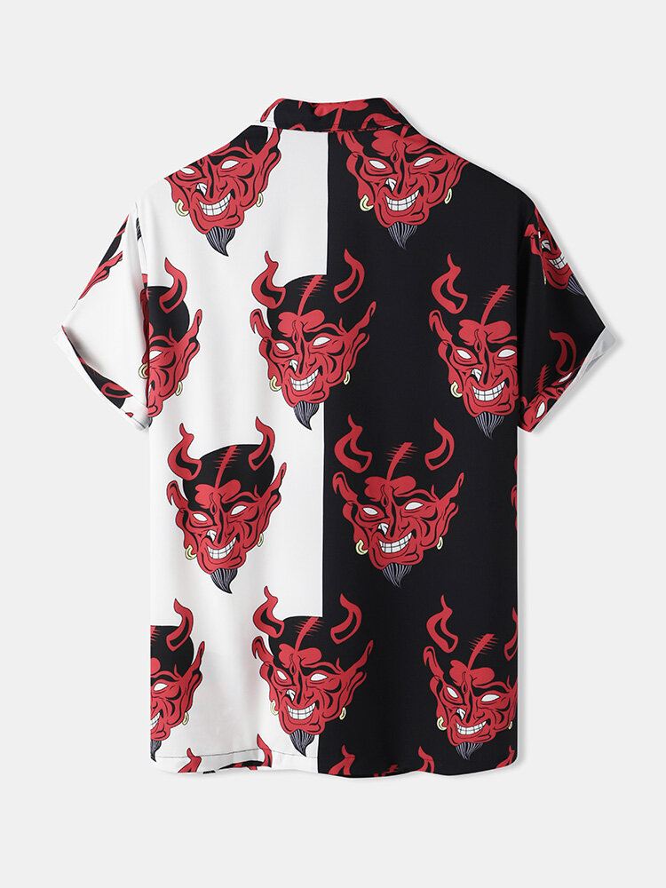 Miesten Evil Pattern Vapaa-ajan Paidat Shortsit Kaksiosaiset Asut