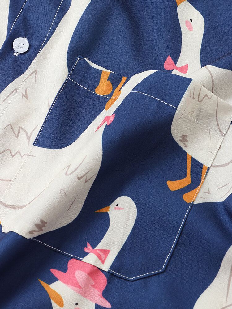 Miesten Funny Duck Print-paidat