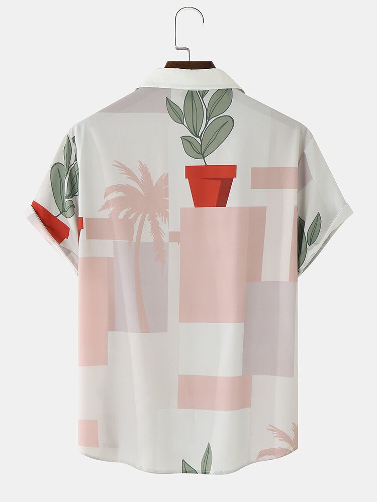 Miesten Funny Print Plant Lyhythihaiset Hawaii Style Casual Paidat