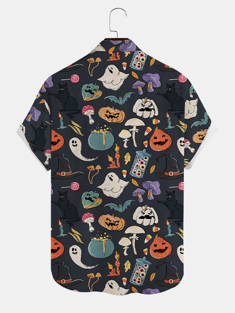 Miesten Halloween Pumpkin Ghost Pattern Rintatasku Funny Paidat