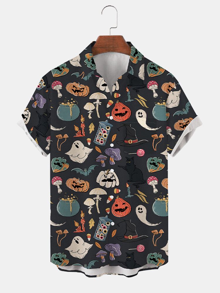 Miesten Halloween Pumpkin Ghost Pattern Rintatasku Funny Paidat