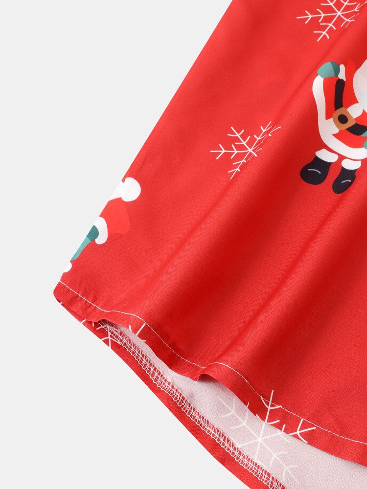 Miesten Joulupukki Snow Digital Printed Casual Short Paidat