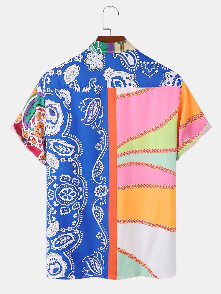 Miesten Paisley Colour Block Print-paidat Lomalla