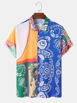 Miesten Paisley Colour Block Print-paidat Lomalla