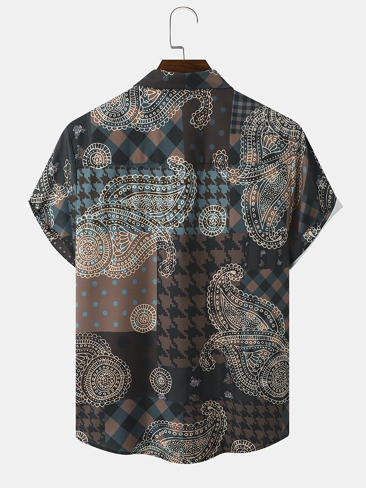 Miesten Paisley Mix Print-rintainen Etnisen Tyylin Lyhythihaiset Paidat