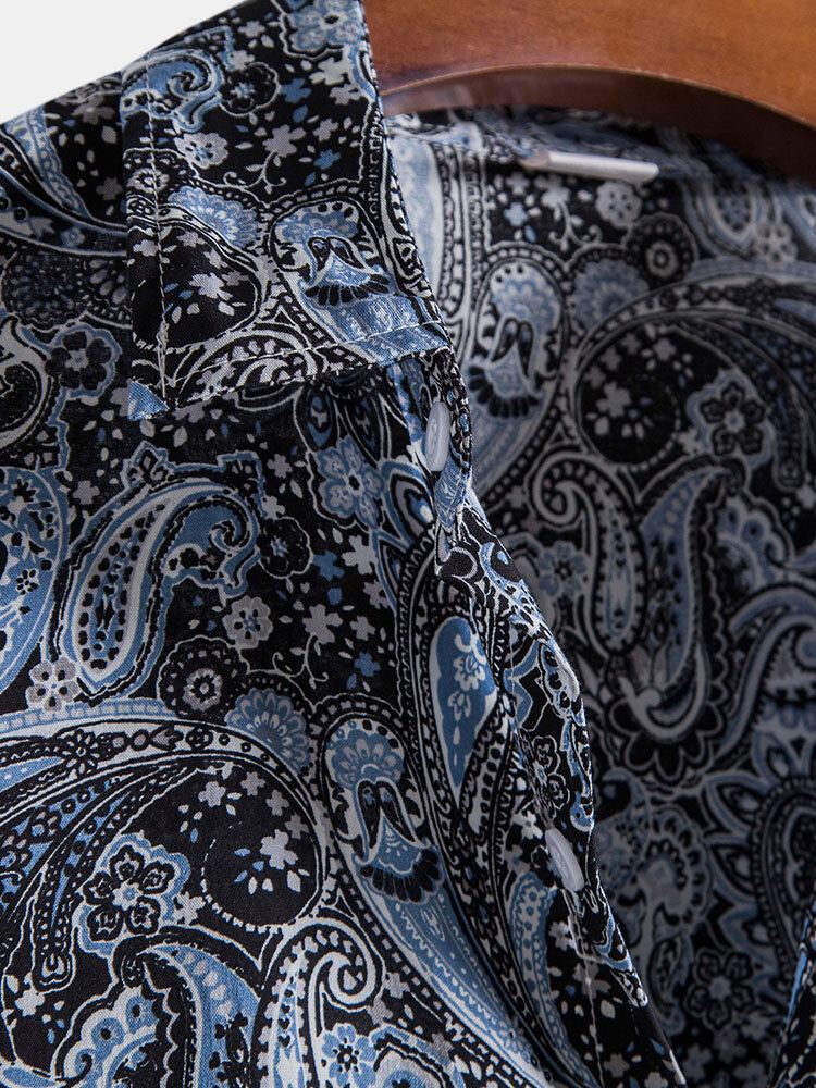 Miesten Paisley Print Etniset Lyhythihaiset Paidat