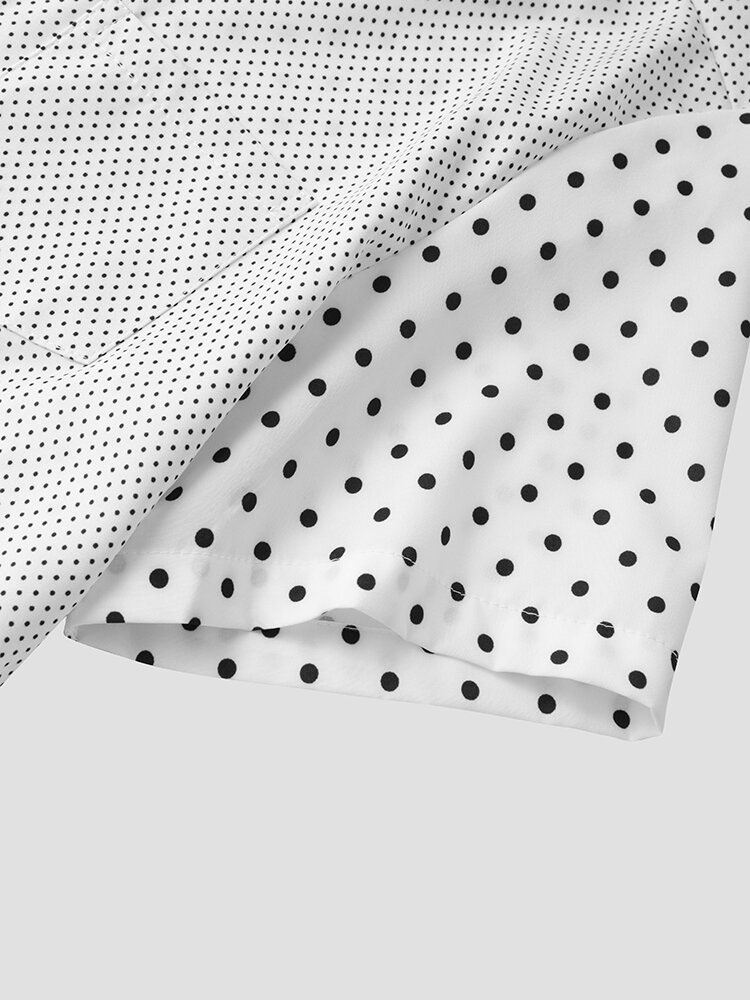 Miesten Polka Dot Patchwork Pehmeät Hengittävät Graceful Vapaa-ajan Paidat