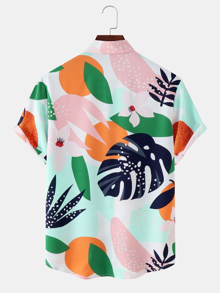 Miesten Tropical Leaf-väripaidat Printtilomapaidat