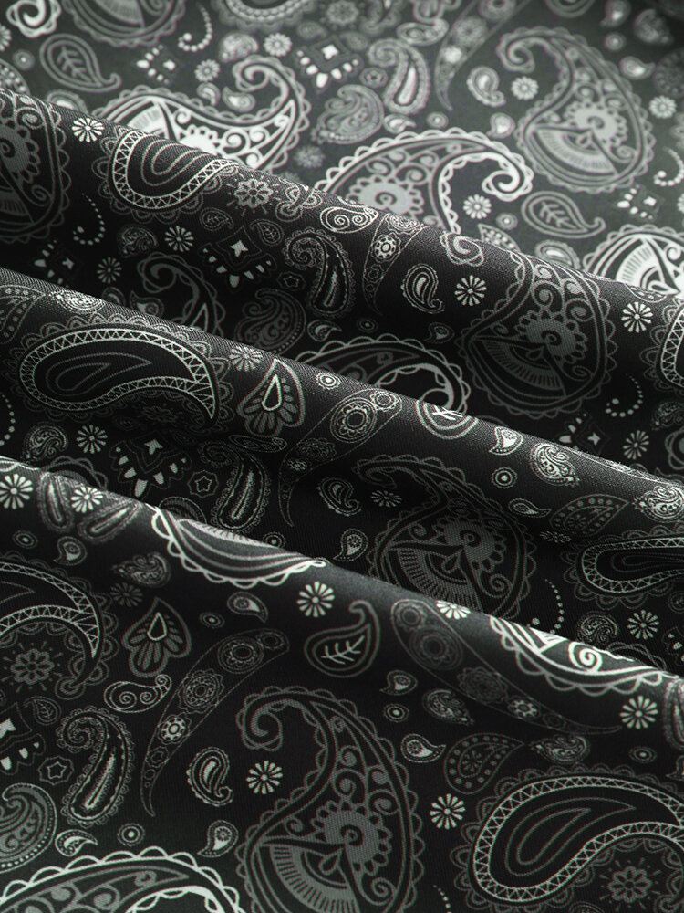 Miesten Yksiväriset Paisley Print Button Up Lyhythihaiset Paidat