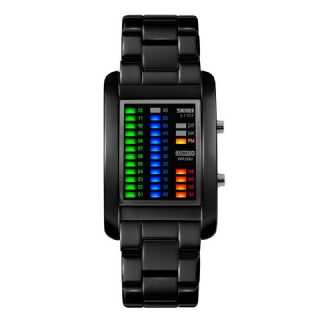 Business Style Led Display Rannekello Teräsranneke Creative Style Digital Watch