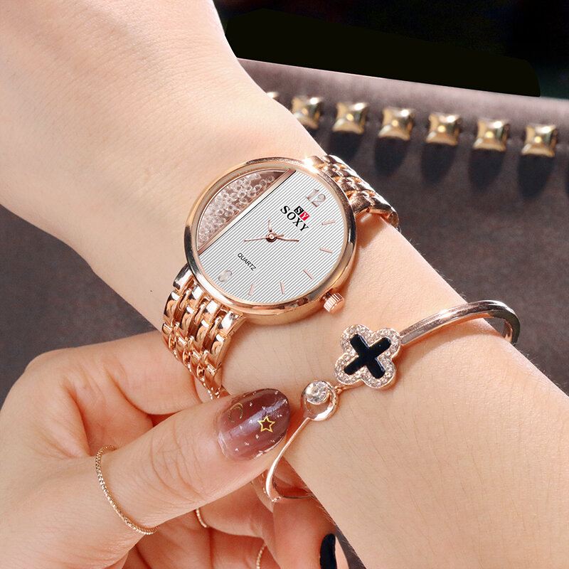 Kristalli Casual Style Naisten Rannekello Ainutlaatuinen Design Quartz Watch