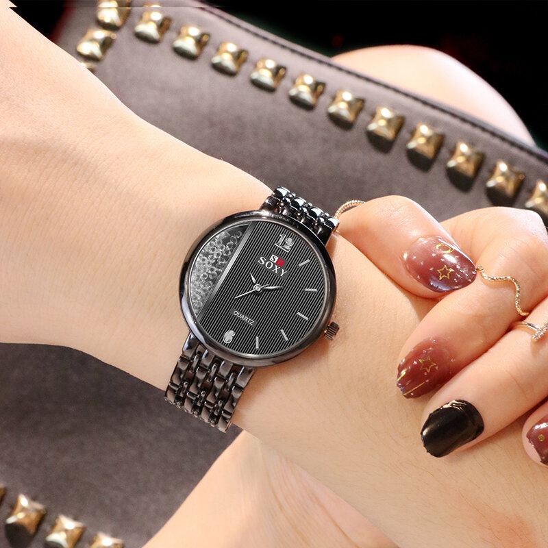 Kristalli Casual Style Naisten Rannekello Ainutlaatuinen Design Quartz Watch