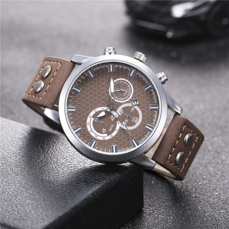 Muoti Elegent Alloy Sports Business Casual Vyö Miesten Kello Kvartsikello