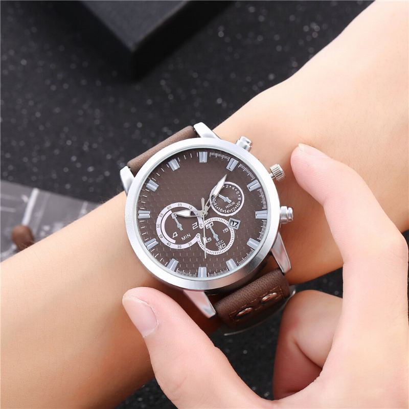 Muoti Elegent Alloy Sports Business Casual Vyö Miesten Kello Kvartsikello