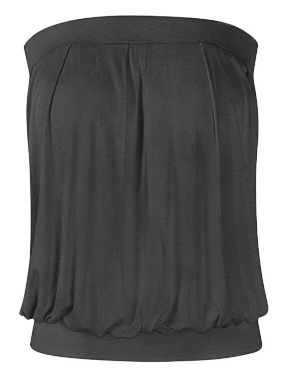 Laskostettu Olkaimeton Hihaton Solid Casual Cami