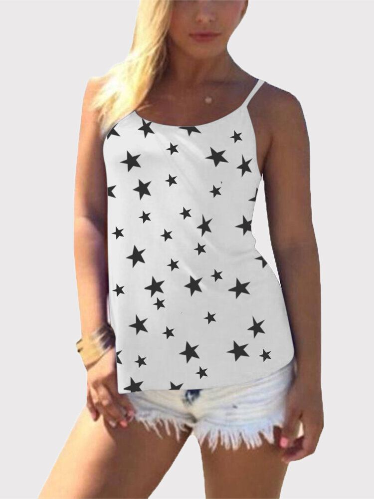 Tähti Tulosta Takaisin Ristihihaton Sling Casual Wild Tank Top