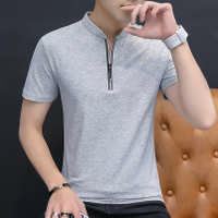 Miesten Lyhythihaiset Slim Lapel Casual T-paidat