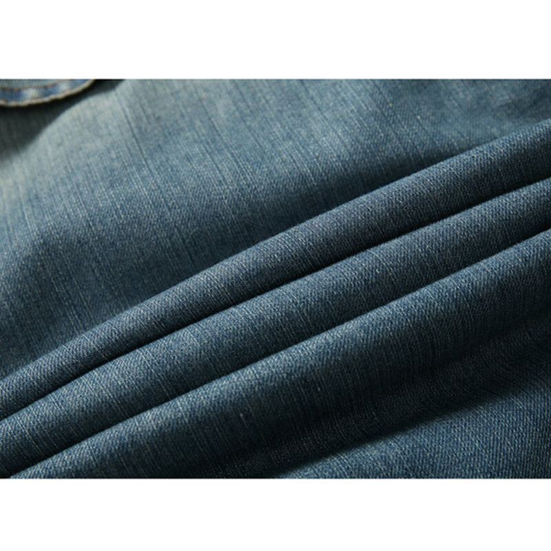 Miesten Muoti 100 % Puuvillaa Taskut Denim Fleece Paksunnettu Jalkakaulus Rento Takki