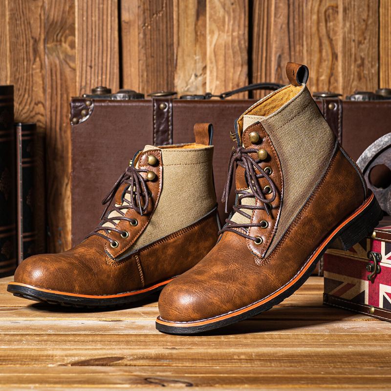 Miesten Retro Retro Liukumattomat Lyhyet Business Boots-saappaat