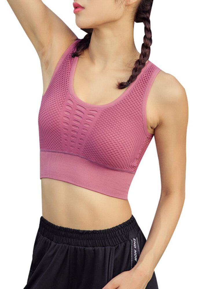 Naisten Causal Hollow Yksiväriset Sport Tank Bra