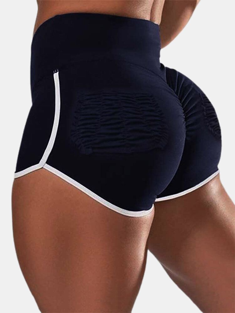 Naisten Kontrastivärit Yoga High Waist Fitness Shortsit