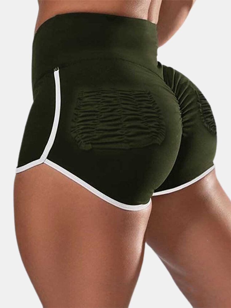 Naisten Kontrastivärit Yoga High Waist Fitness Shortsit