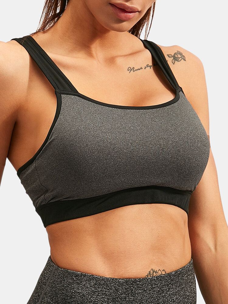 Plus Size Naisten Urheilu Kontrasti Väri Quick Dry Workout Fitness Bra