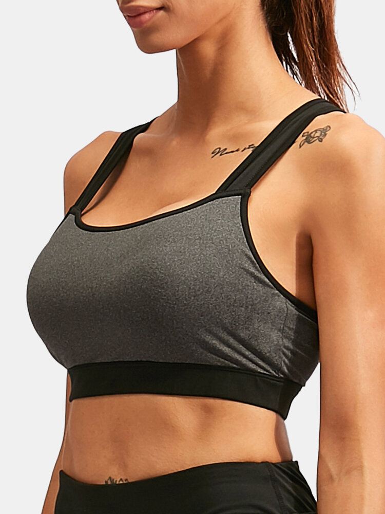 Plus Size Naisten Urheilu Kontrasti Väri Quick Dry Workout Fitness Bra