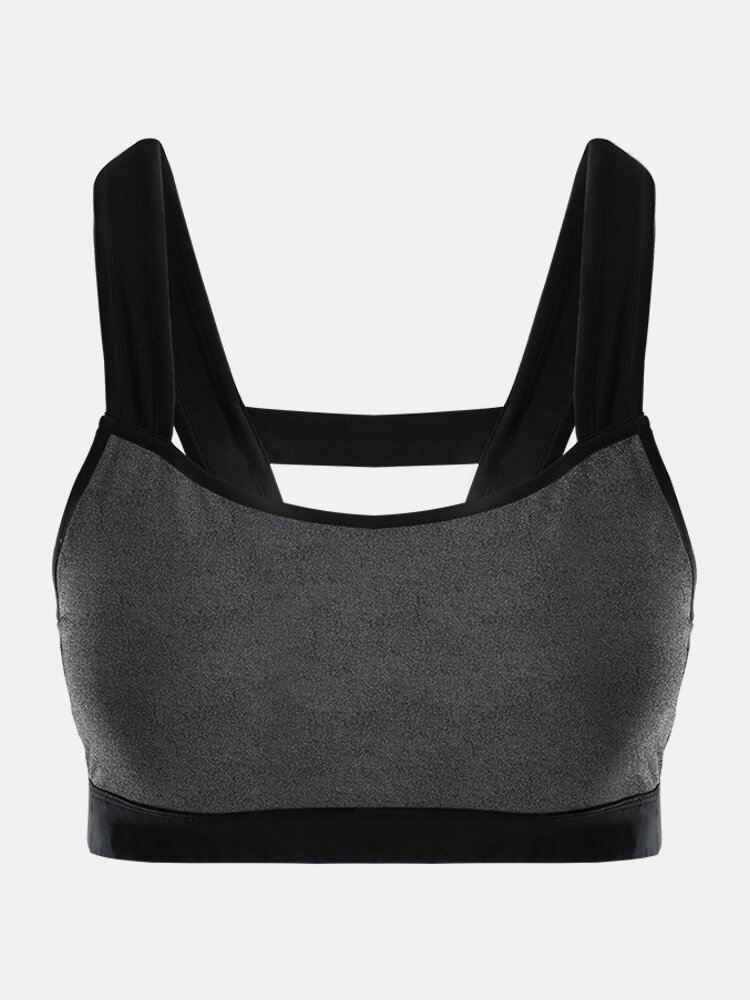 Plus Size Naisten Urheilu Kontrasti Väri Quick Dry Workout Fitness Bra