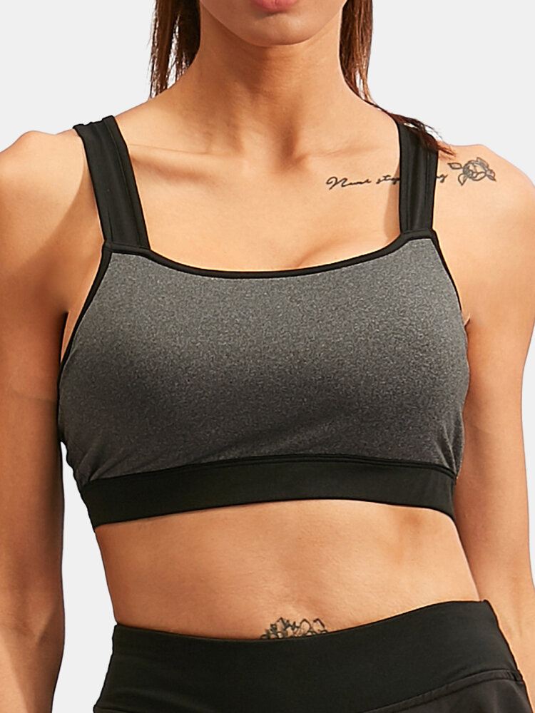 Plus Size Naisten Urheilu Kontrasti Väri Quick Dry Workout Fitness Bra