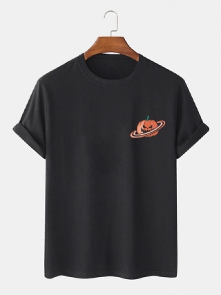 100 % Puuvillaa Miesten Halloween Pumpkin Print Lyhythihaiset T-paidat