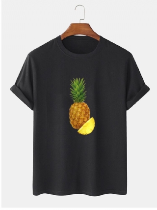 Miesten 100 % Puuvillaa Ananasprinttiä Sisältävät Lyhythihaiset T-paidat