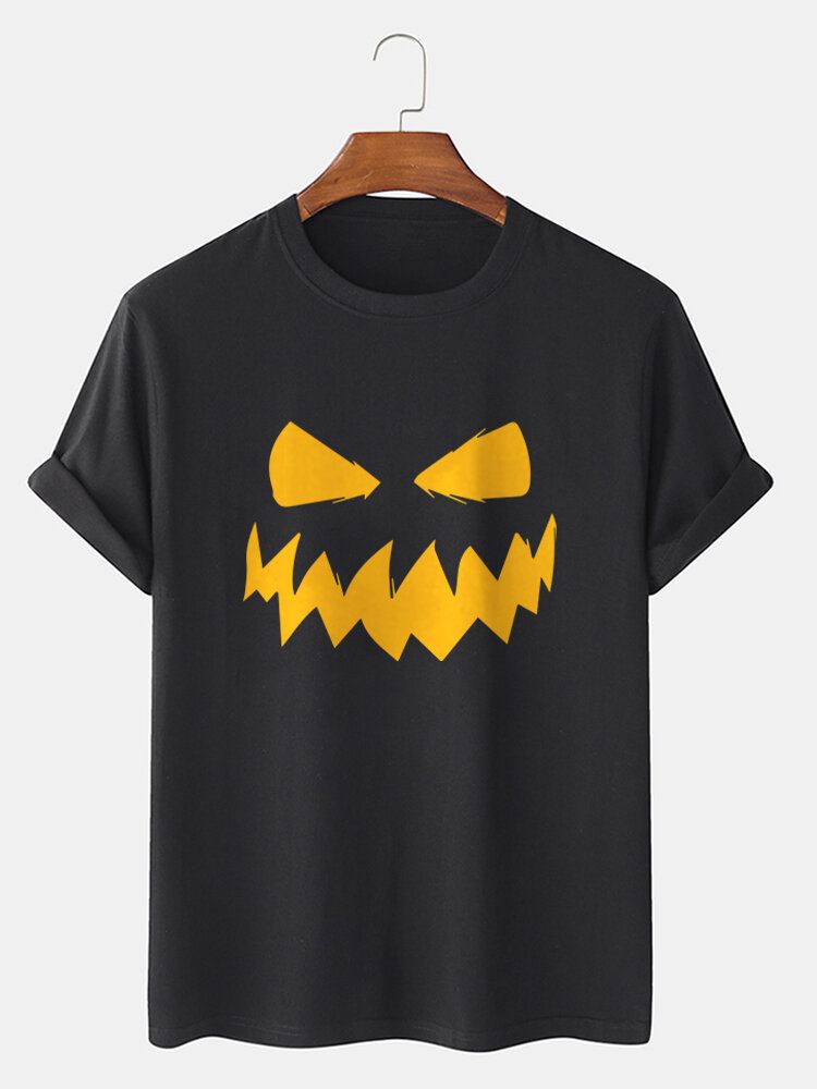 Miesten 100 % Puuvillaa Halloween-teema Grimace Printed Lyhythihainen T-paita