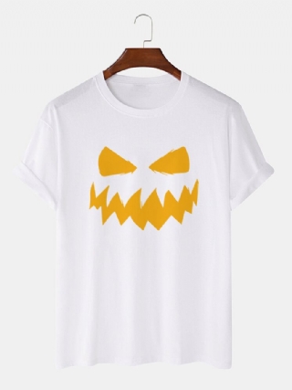 Miesten 100 % Puuvillaa Halloween-teema Grimace Printed Lyhythihainen T-paita