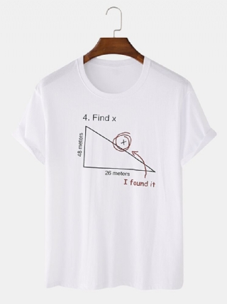 Miesten 100 % Puuvillaa Mathematics Geometry Print Lyhythihaiset T-paidat