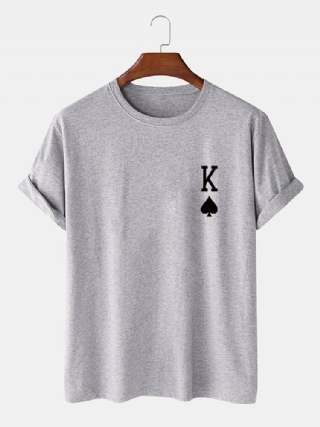 Miesten King Of Spades Poker Print 100 % Puuvillainen Lyhythihainen T-paita