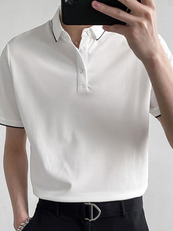 Miesten Slim Contrast Color Casual Slim Fit Basic Golf Tennis T-paita