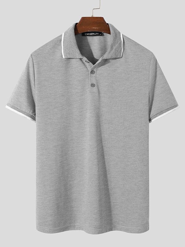 Miesten Slim Contrast Color Casual Slim Fit Basic Golf Tennis T-paita