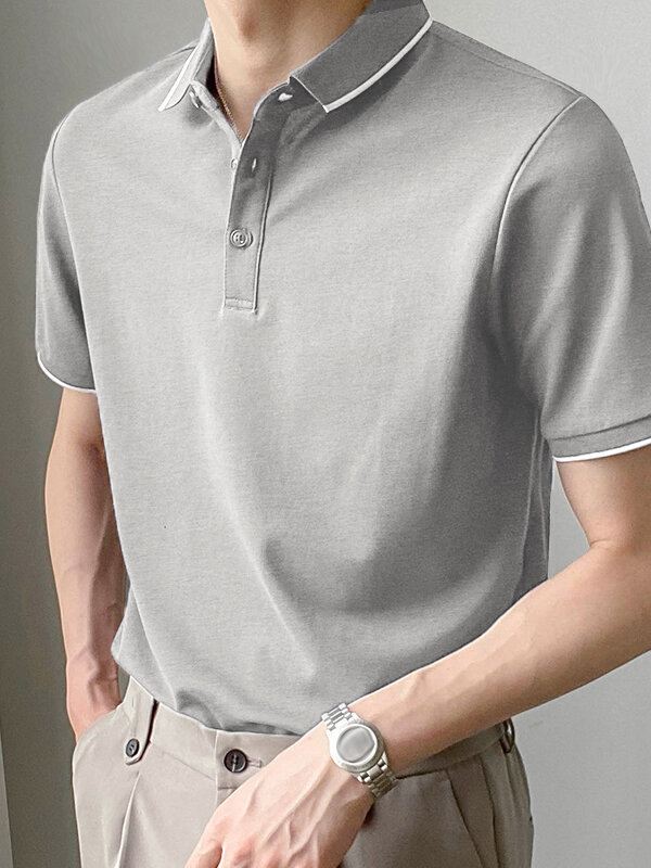 Miesten Slim Contrast Color Casual Slim Fit Basic Golf Tennis T-paita