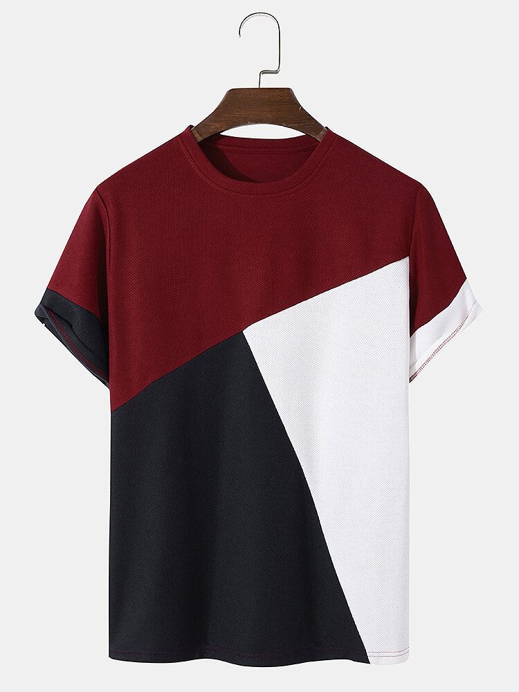 Miesten Suonet Color Block Casual T-paidat