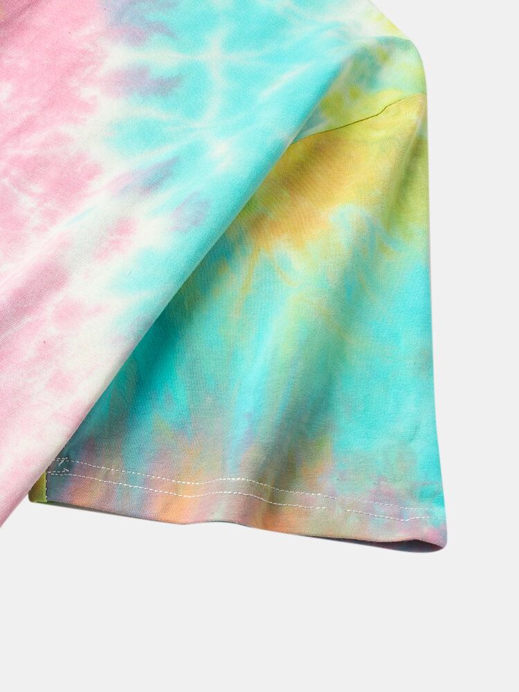 Miesten Vapaa-ajan Perhospainatus Street Tie Dye Lyhythihaiset T-paidat