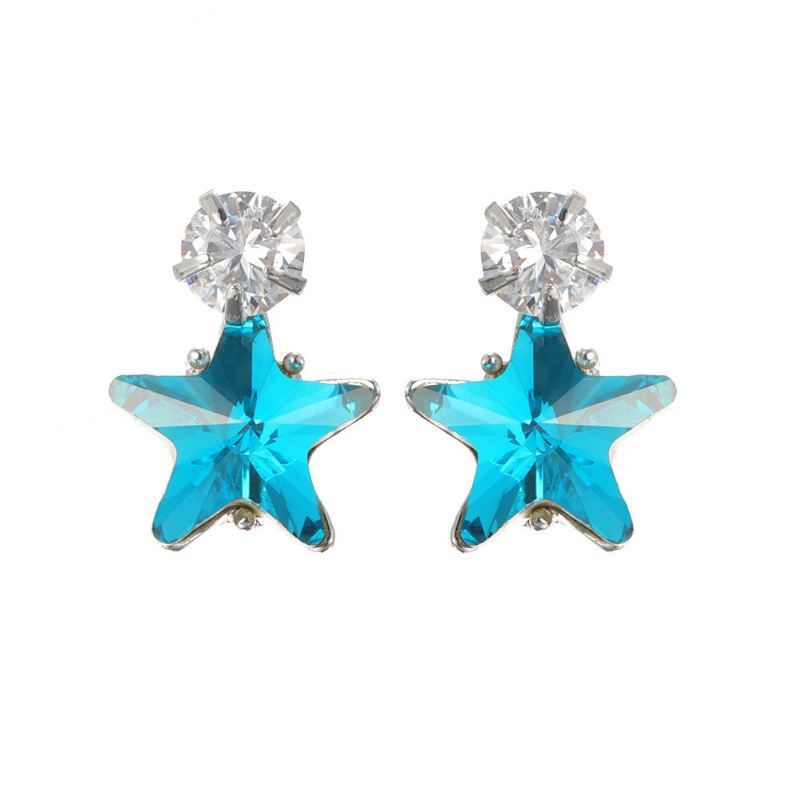 Yksinkertainen Star Ear Stud Korvakoru Häikäisevä Cubic Zirkonia Star Crystal Piercing Korvakorut Naisille