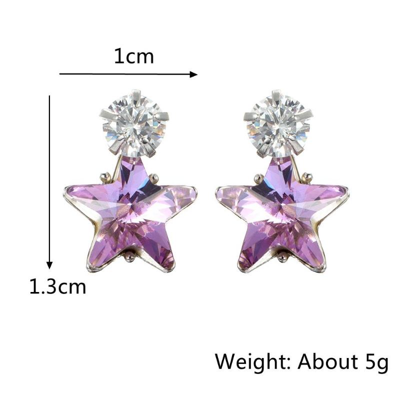 Yksinkertainen Star Ear Stud Korvakoru Häikäisevä Cubic Zirkonia Star Crystal Piercing Korvakorut Naisille