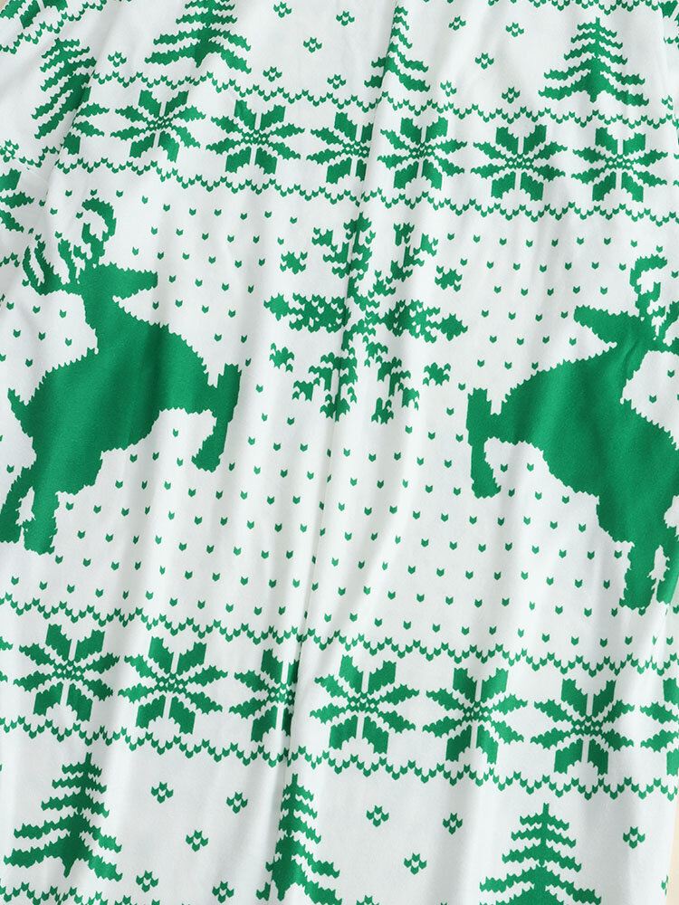 Naisten Jouluneulotut Lumihiutale Deer Print Crew Neck Vapaat Neuleet