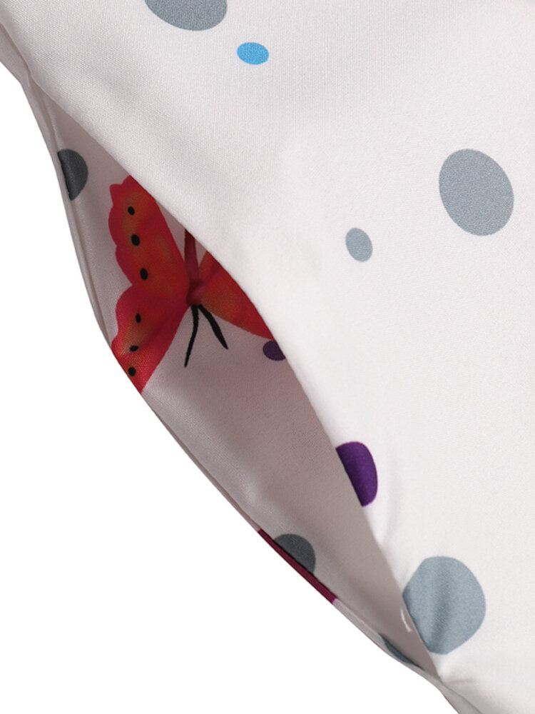 Naisten Juhlat Bohemian Butterfly Polka Dot Patchwork Taskut Midi-mekko